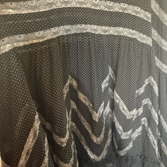 Free people chic midi dress black with grey lace excellent condition - Picture 3 of 4